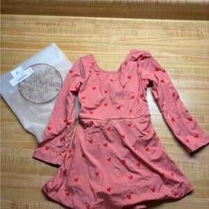 Bamboo Heart Patterned Pink toddler skort Dress